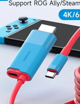 Switch Dock for Nintendo Switch/OLED USB C to HDMI-Compatible Cable Adapter 4K60Hz 100W PD for Laptop SteamDeck ROG Ally
