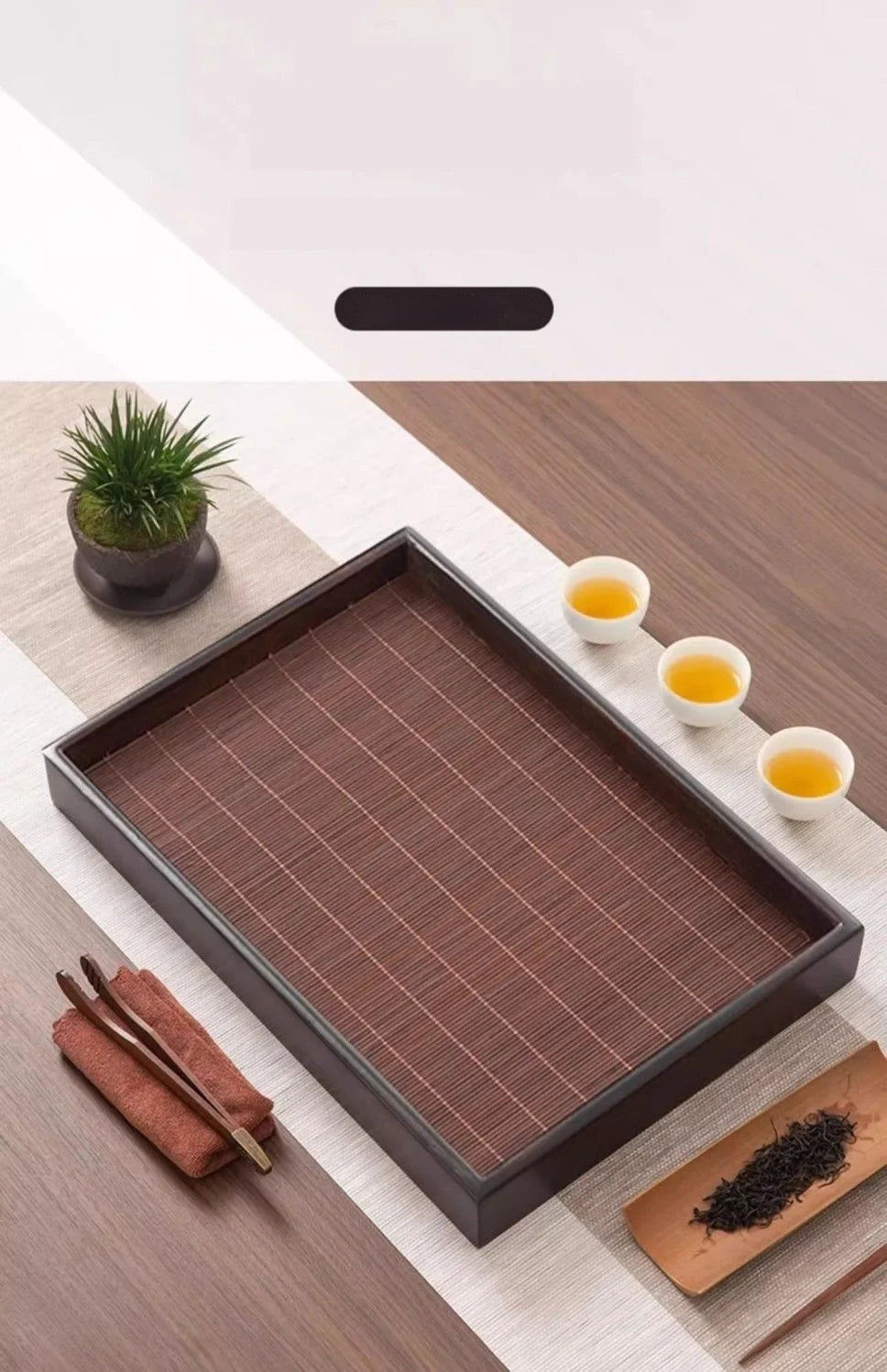 Home And Kitchen Tea Tray Portable Dishes For Tea Ta Kawi Bamboo Rectangle Wooden Tray For Chaban Tea Table Serving Trays