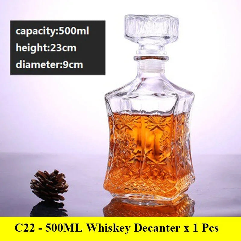 3 styles barware wine glass bottle 1000ml lead-free glass whiskey decanters for Liquor Scotch Bourbon