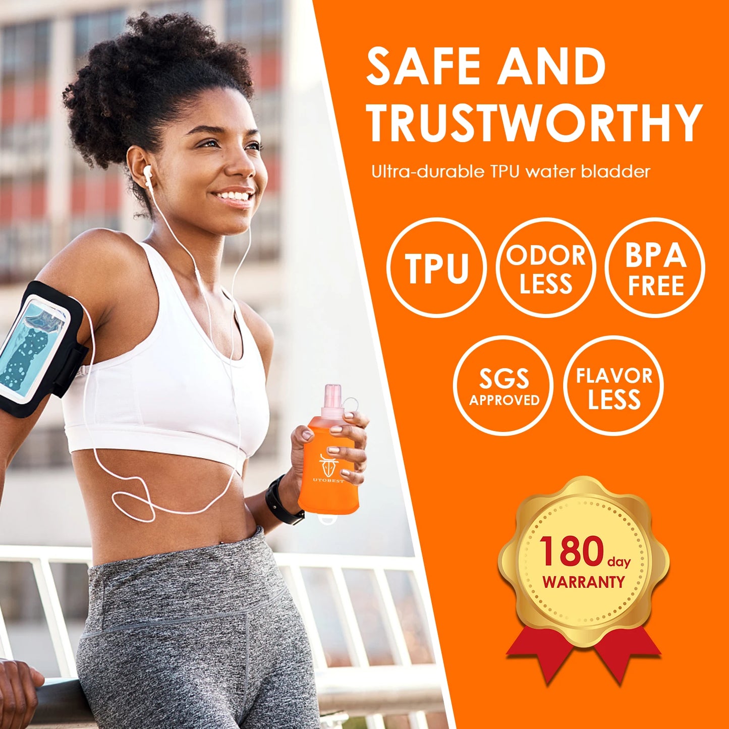 150ml 200ml 250ml Soft Flask Foldable Silicone Water Bottle TPU Running Kettle for Hydration Pack Bag Vest