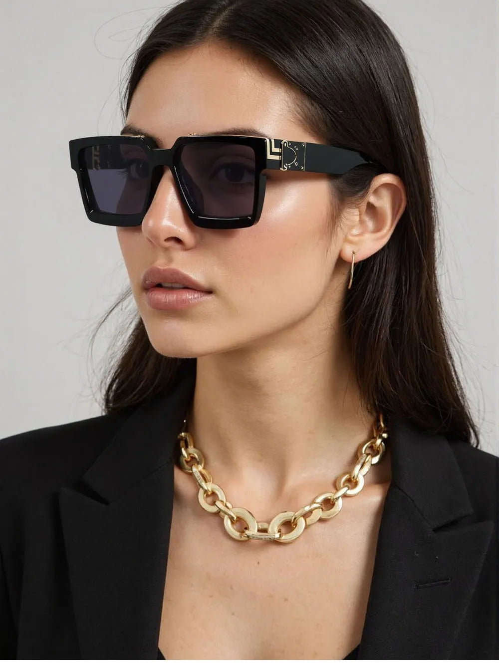 Retro Square Millionaire Sunglasses With UV400 Protection