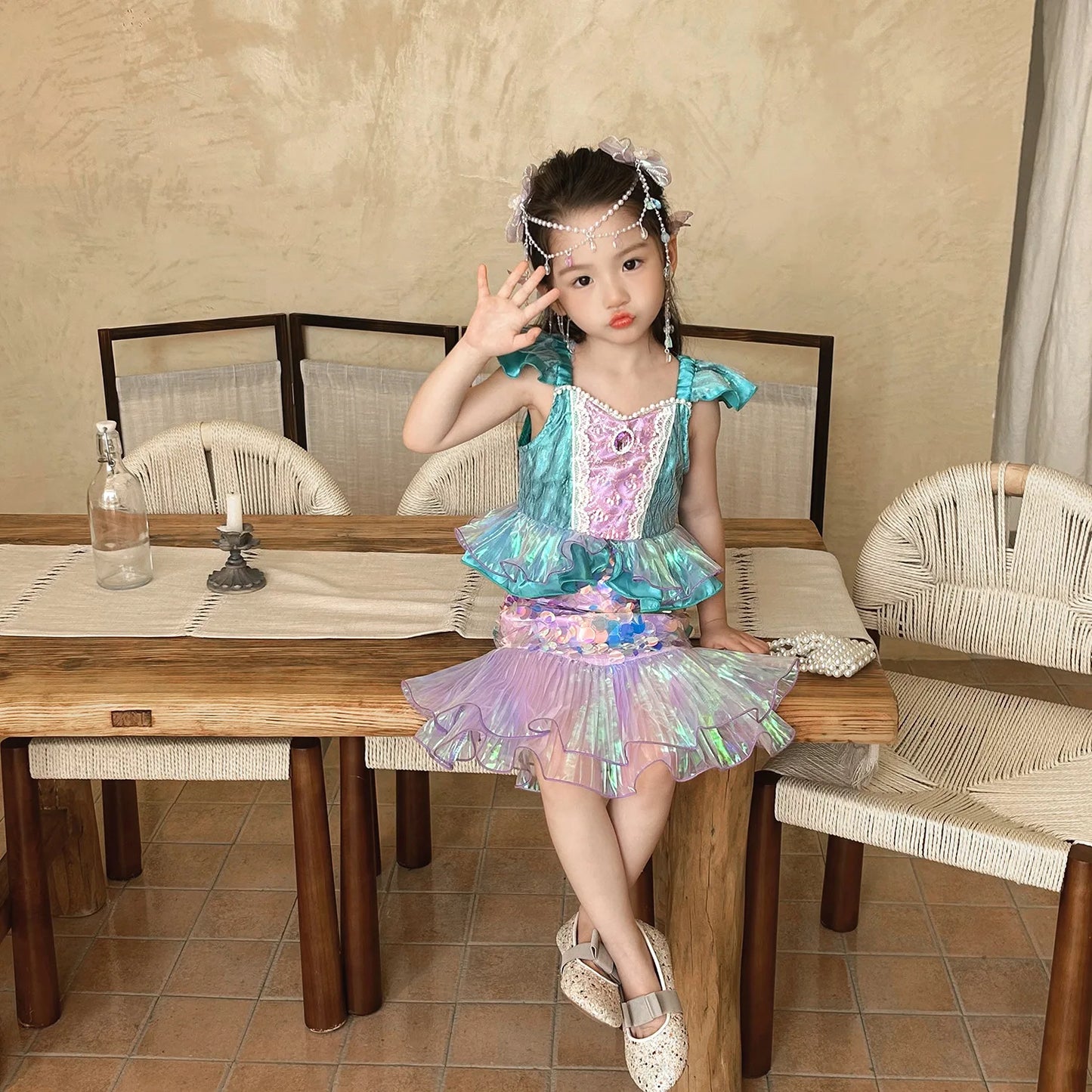 New Girl Dresses Princess Costume Kids Mermaid Cosplay Costume Kids Carnival Birthday Party Prom Costume Party Dresses For girls