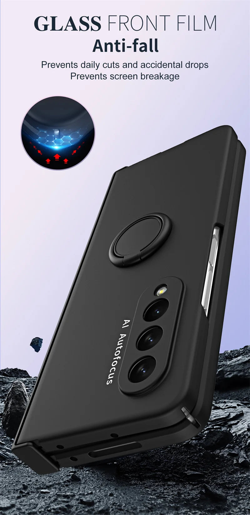 Car Mounted  Bracket Phone Case For Samsung Z Fold 2 3 4 5 Anti Fall All Inclusive Phone Protection Case