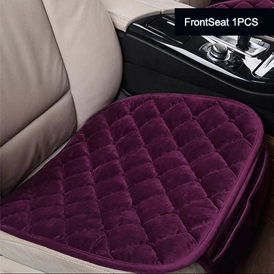 Plush Winter Car Seat Cover Warm Flocking Cloth Seat Cushion