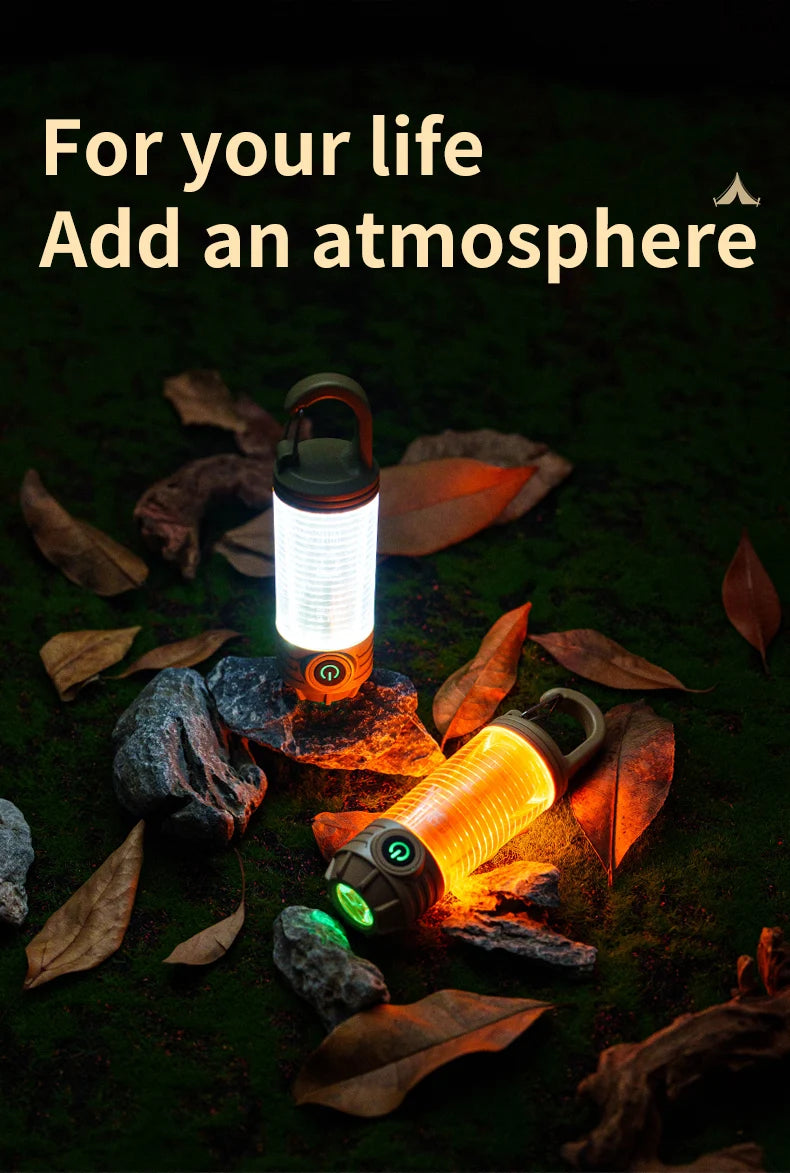 Rechargeable LED Camping Light Hanging Flashlight with 3 Light Modes SOS Emergency Portable Lantern
