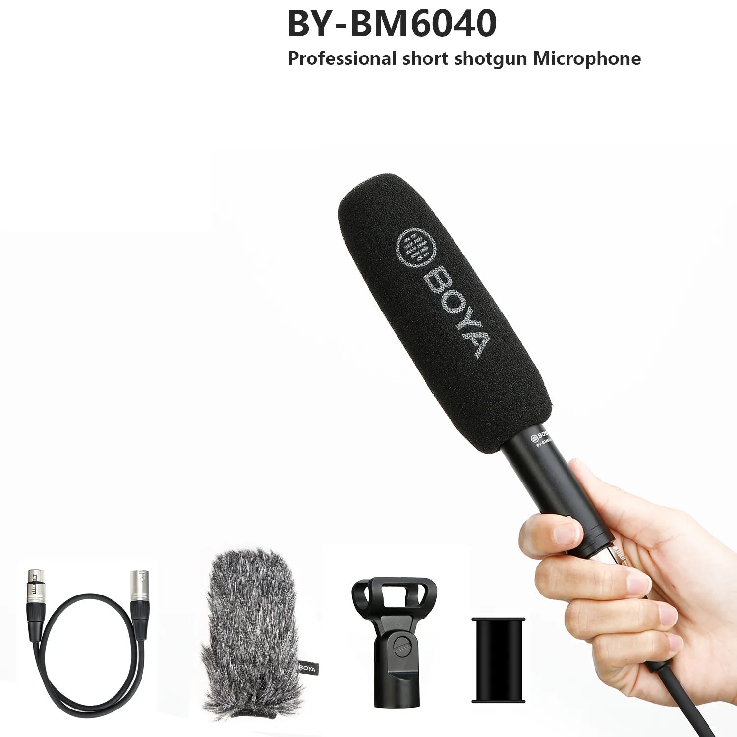 BY-BM6040 Cardioid On-camera Shotgun Microphone for Youtube Recording Broadcast TV Shoots Location Shooting Documentaries