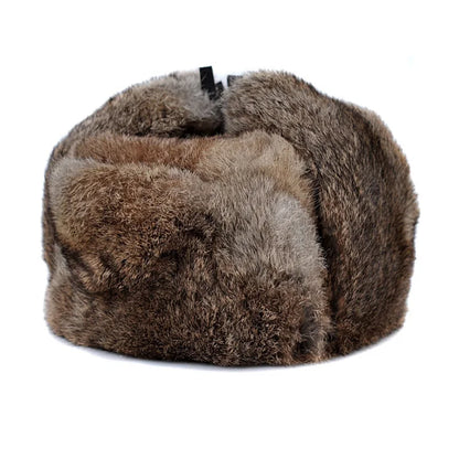 Winter Men Top Real Fur Rabbit Hair Bomber Hat Ear Warm Genuine Marten Head Warm Caps Best Gift For Dad Gorras