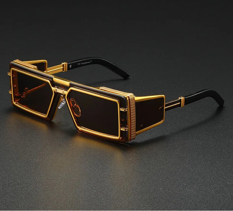 Square Punk Steampunk Sunglasses With UV400 Protection