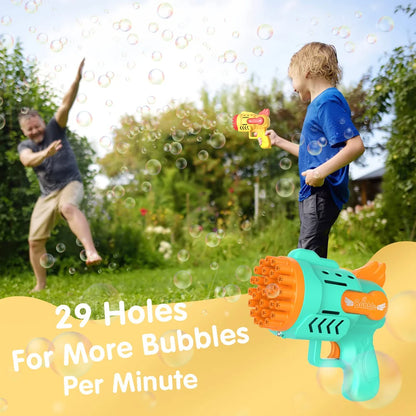 Bubble Gun Kids Toys Electric Automatic Soap Rocket Bubbles Machine Outdoor Wedding Party Toy LED Light Children