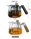 600ml Wooden Handle Hexagonal Glass Teapot with Tea Infsuer  Houshold Brewing Tea Pot Tea Ceremony Tea Maker Teaware