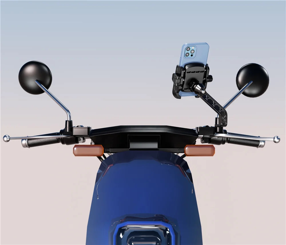 Motorcycle Phone Holder One-Touch Auto Quick Lock Bike Phone Mount ATV Bicycle Scooter Phone Holder with Aluminum Handlebar Base