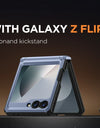 for Z Flip 6 Case with Kickstand Belt-Clip Hinge Protection Cover Screen Protector Military Grade Shockproof Phone Case