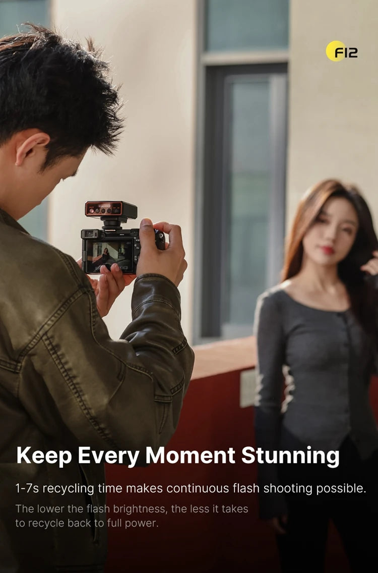 F12 Wireless Flash Trigger – TTL & HSS High-Speed Continuous Shooting for Canon, Nikon, Sony, Fuji, ZV-E10