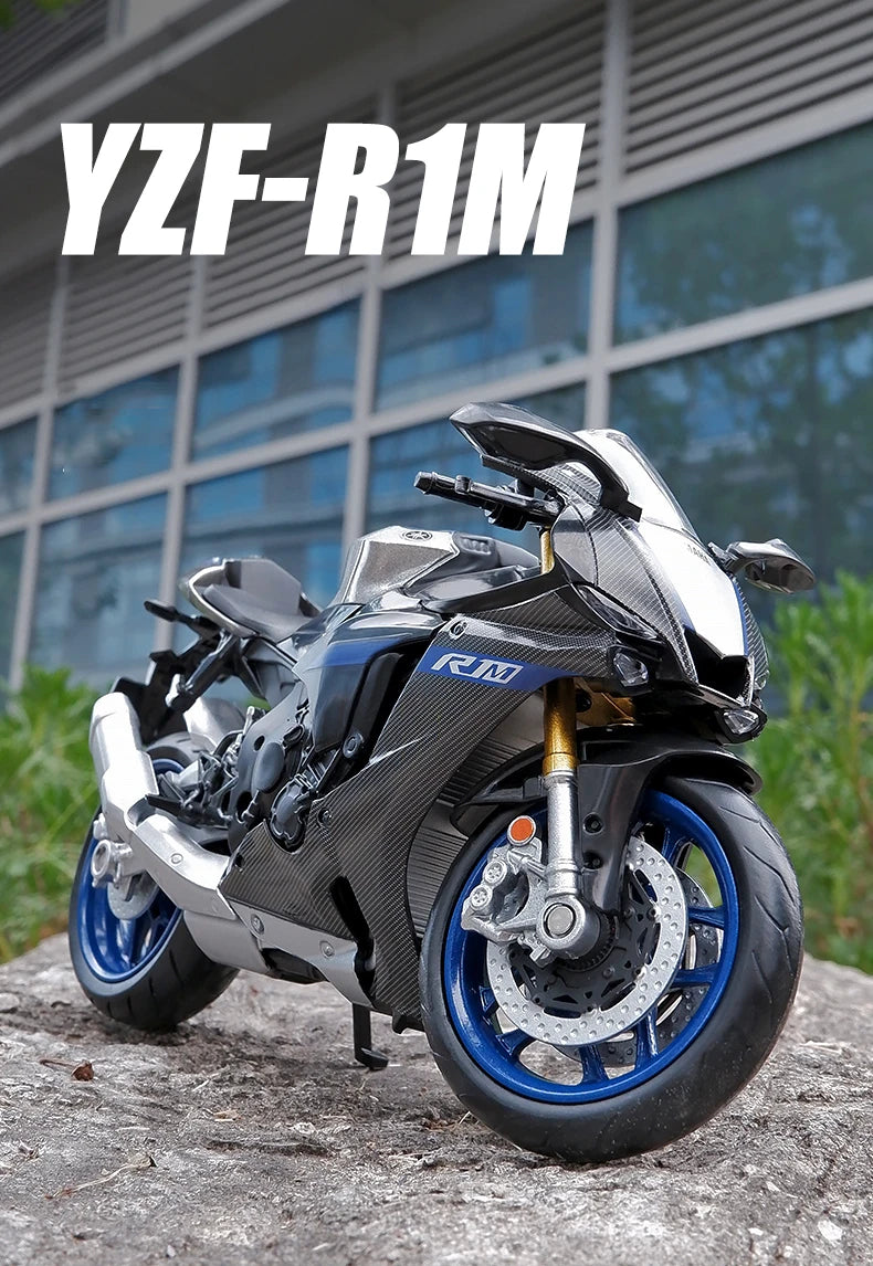 1/12 Scale Yamaha YZF-R1M Motorcycle Model Toy Alloy Diecast Simulation Models Motor Cycle Collection Decoration Boys Toys Gifts