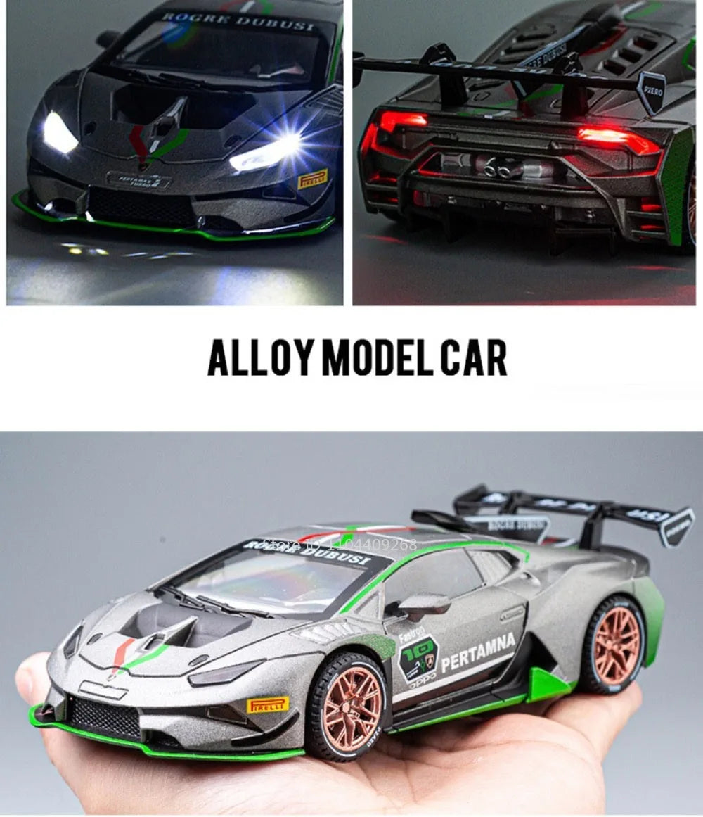 1:32 Scale Lambor Huracan ST EVO Sian Sports Car Model Toy Sound Light Pull Back Simulation Supercar Models Collection Gift Boy