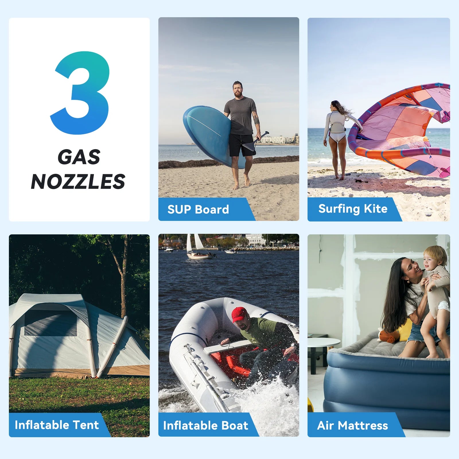 SUP Boat Accessories Inflatable Pump for Pvc Kayak Kite Wings 20PSI Rechargeable Inflate Deflate Stand Up Paddle Pump