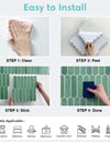 1/10pcs 3D Peel and Stick Green Tile 3D Tile Sticker Bathroom Wall Tile Kitchen Tile Backsplash Self Adhesive Wall Panel 30x30cm