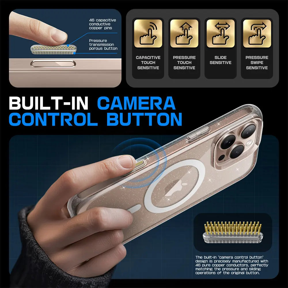 For iPhone 16 Pro Max Case with Camera Control Capture Button UB Mag Slim Shockproof  MagSafe Phone Case Cover