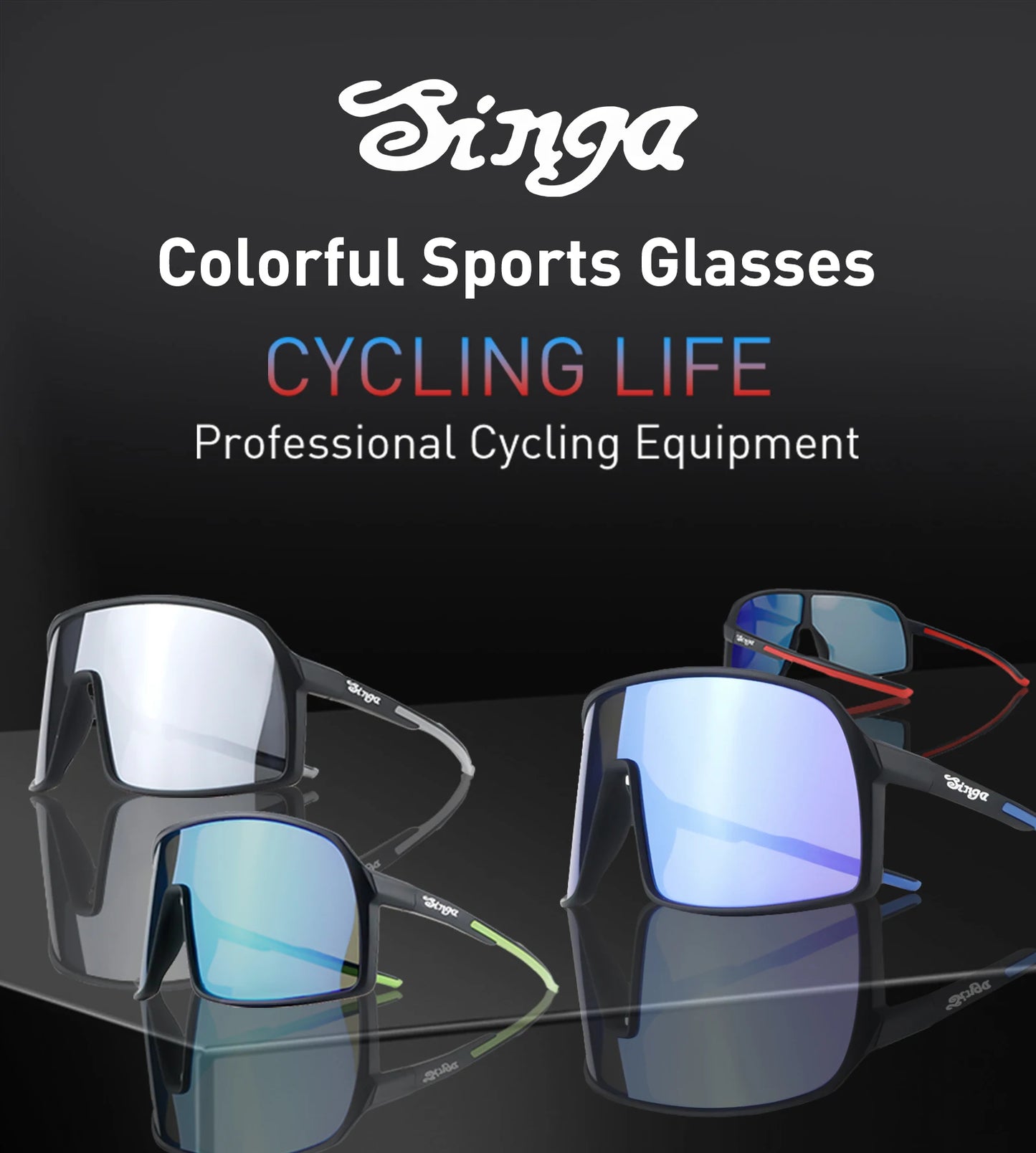 Photochromic Cycling Sports Sunglasses UV400 Outdoor Bike Eyewear