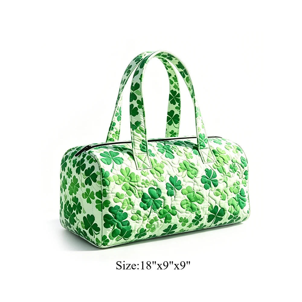 Animal Cow Floral Print Quilted Duffel Bag Weekender Travel Bag Lightweight Overnight Carry On Luggage for Gym Sports Getaway