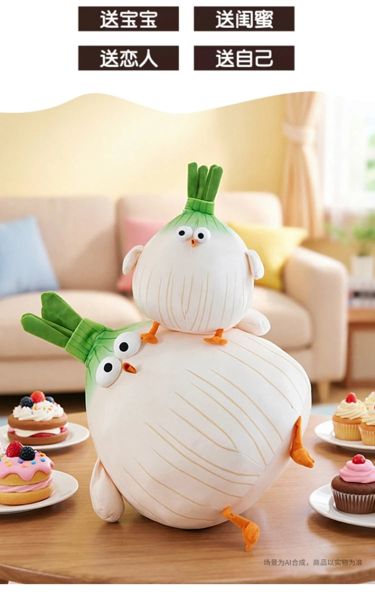 Creative Scallion Chicken Plush Toy Soft Stuffed Pillow