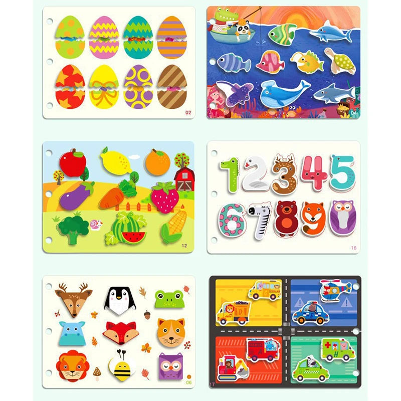 Montessori  Busy Book My First Quiet Book Paste Learning Educational Toys Books  Matching Game Toys for 1 to 3 Y