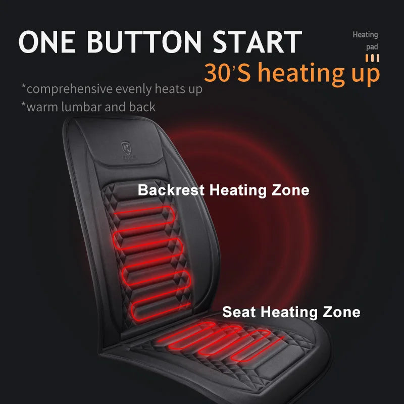 12V Universal Heated Car Seat Cover Fast Heating Electric Seat Cushion