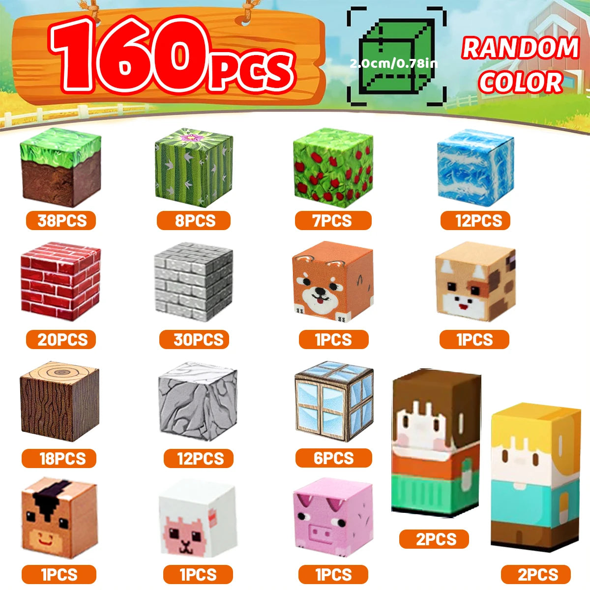 Building Blocks Mine World Cube Set for Boy Girl Age 3+ DIY Model  Stem Montessori Sensory Toys Gift