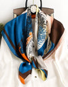 Women Scarf Silk Feeling Hair Neck Square Brand Office bandanna muffler Waiter Flight Attendants Handkerchief Rings wrap