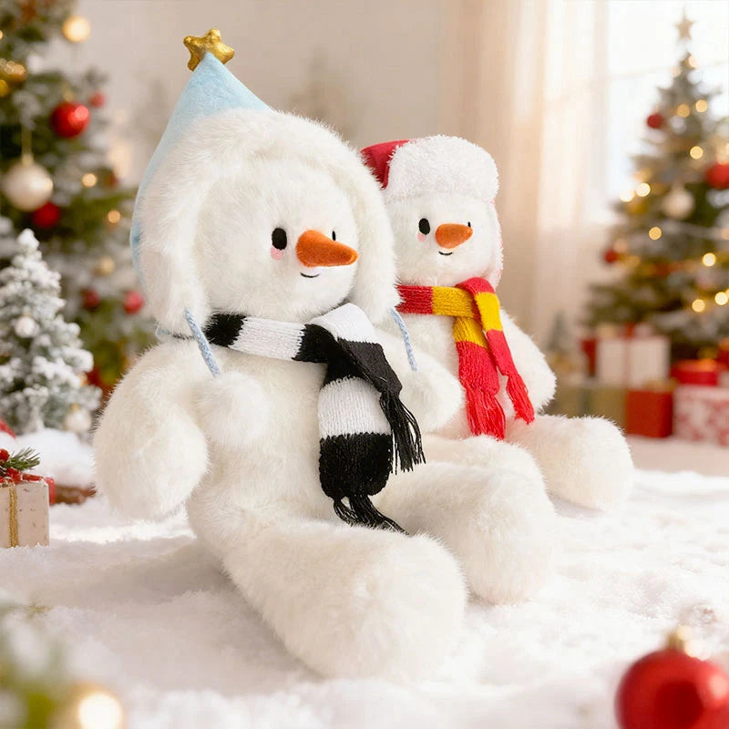 Realistic Snowman Plush Soft Stuffed Christmas Pillow