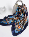 Women Scarf Silk Feeling Hair Neck Square Brand Office bandanna muffler Waiter Flight Attendants Handkerchief Rings wrap
