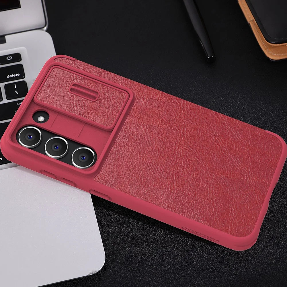 Luxury Flip QIN Pro Leather Case For Samsung Galaxy S23 Plus / S23+ Shockproof Protection Cover With Card Holder