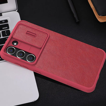 Luxury Flip QIN Pro Leather Case For Samsung Galaxy S23 Plus Shockproof Camera Slider Protection Cover With Card Holder