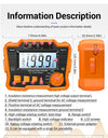 HD Digital Insulation Resistance Gauge Ohmer Testers 1000V Megometer Megohmmeter Ohm Test Auto Range Backlight Meters