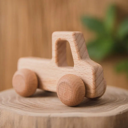 Baby Wooden Car Wooden Child Block For Babies BPA Free Organic Beech Animal Shape Baby Toy  Car Montessori Toys  Handmade Crafts