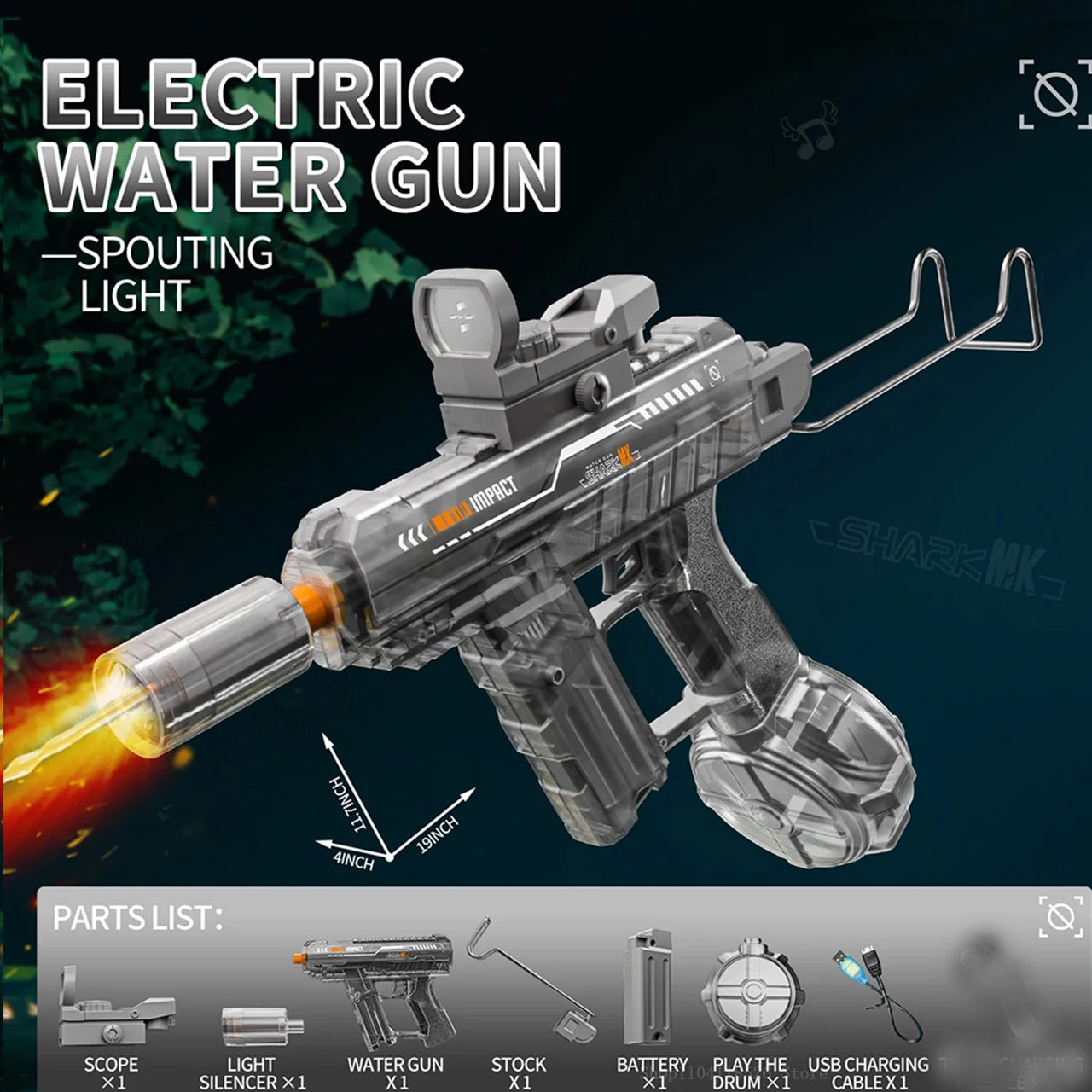 M416 Large Capacity Electric Water Gun Fully Automatic Shooting Rechargeable Water Blaster