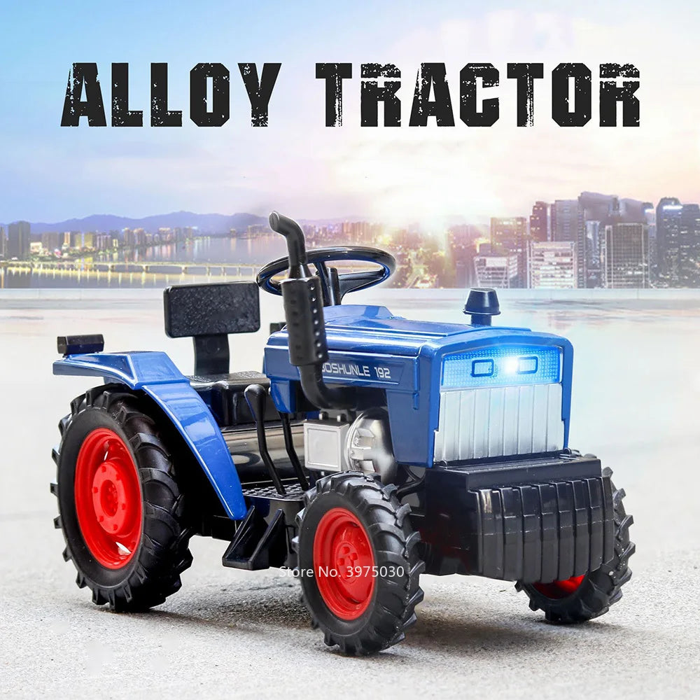 1/32 Scale farm Tractor Alloy Toy Model Car Diecast with Light Music Rubber Tires Tractors Vehicles