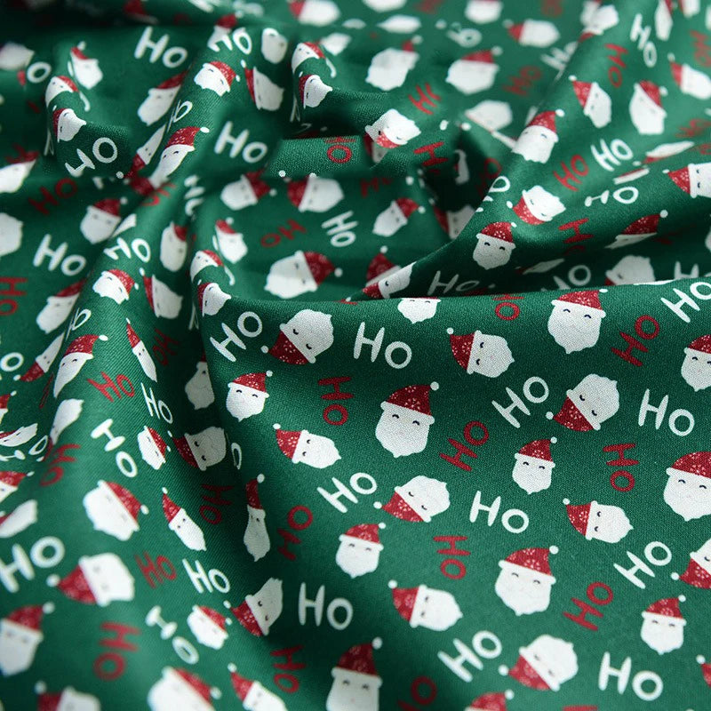 Pure Cotton Digital Printing Christmas Flower 60SManual DIY Decorate Fabric Pillow Clothes Christmas Theme Autumn and Winter New