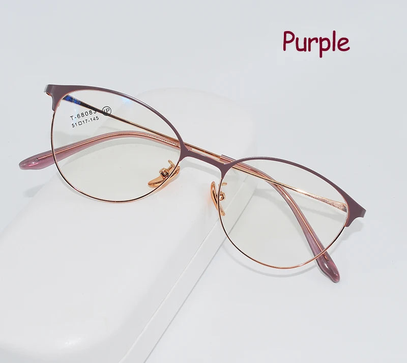 Retro Cat Eye Butterfly Eyewear Ultra Light Alloy Spectacle Optical Prescription Glasses Frames