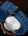 Watch Silicone Strap Waterproof Male Quartz Wrist watch Sport Clock