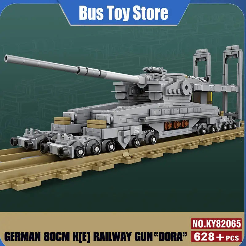 WW2 Brick Germany Military Vehicle Batisbrick 80cm KE Railway  Dora Building Block World War Construction Toy Collection