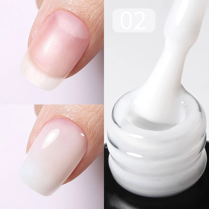 15ml Milky Pink Rubber Base Gel Nail Polish Glitter Semi-Permanent Varnish Soak Off Self Leveling UV LED Polish