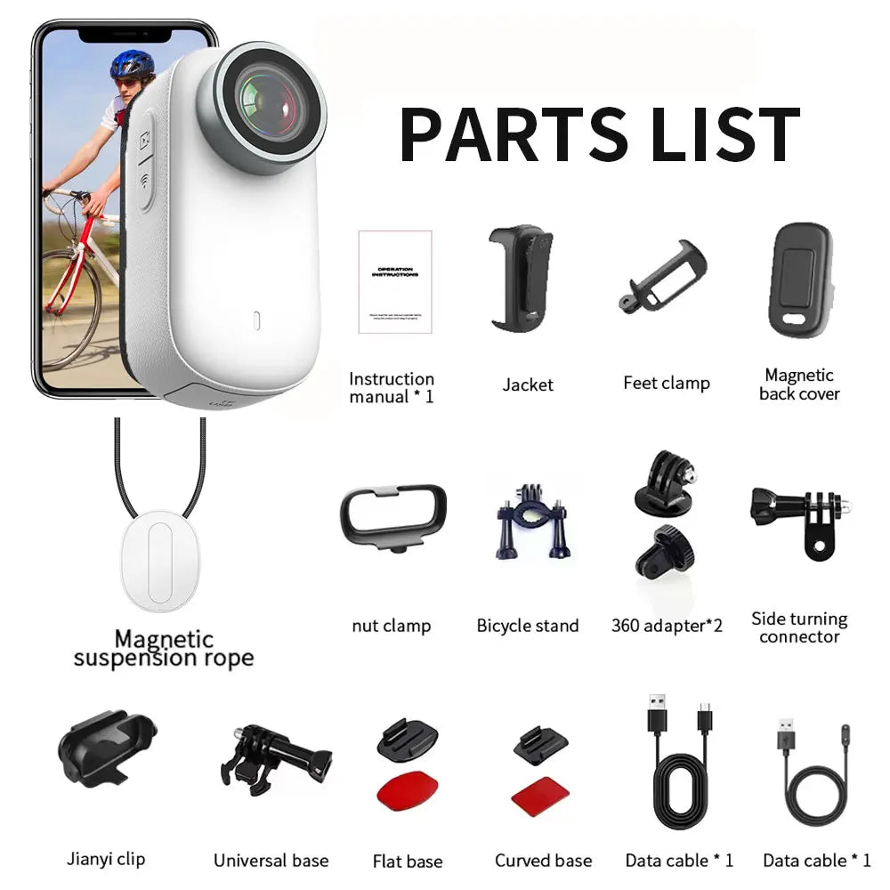 4K Mini Thumb Sports Camera megnetic Pocket Action Pet Camera Wearable Bodycam Miniature Waterproof Motorcycle Helmet Camcorder