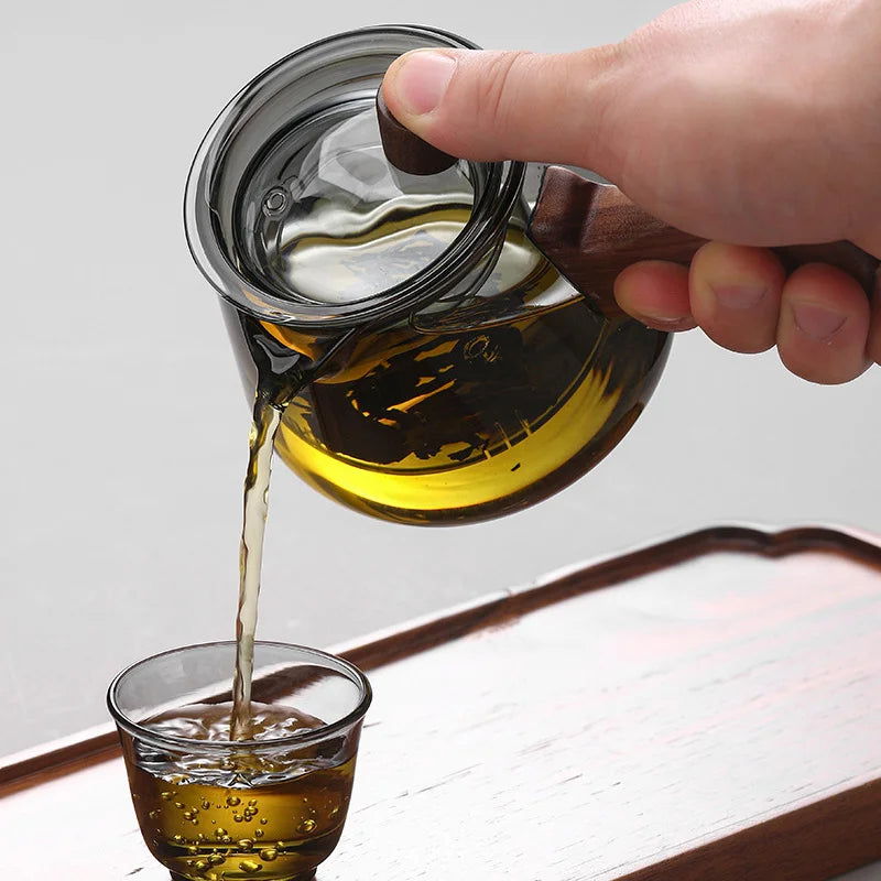 Japanese 350ml Side Handle Glass Teapot With Tea Infuser Filter Brewing Flower Tea Pot Puer Oolong Tea Maker Kungfu Tea Set