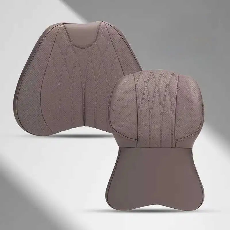 PU Car Lumbar Back Support Headrest Neck Pillow Memory Foam Lumbar Pillow Universal Soft Neck Pillows Cushion Car Supplies