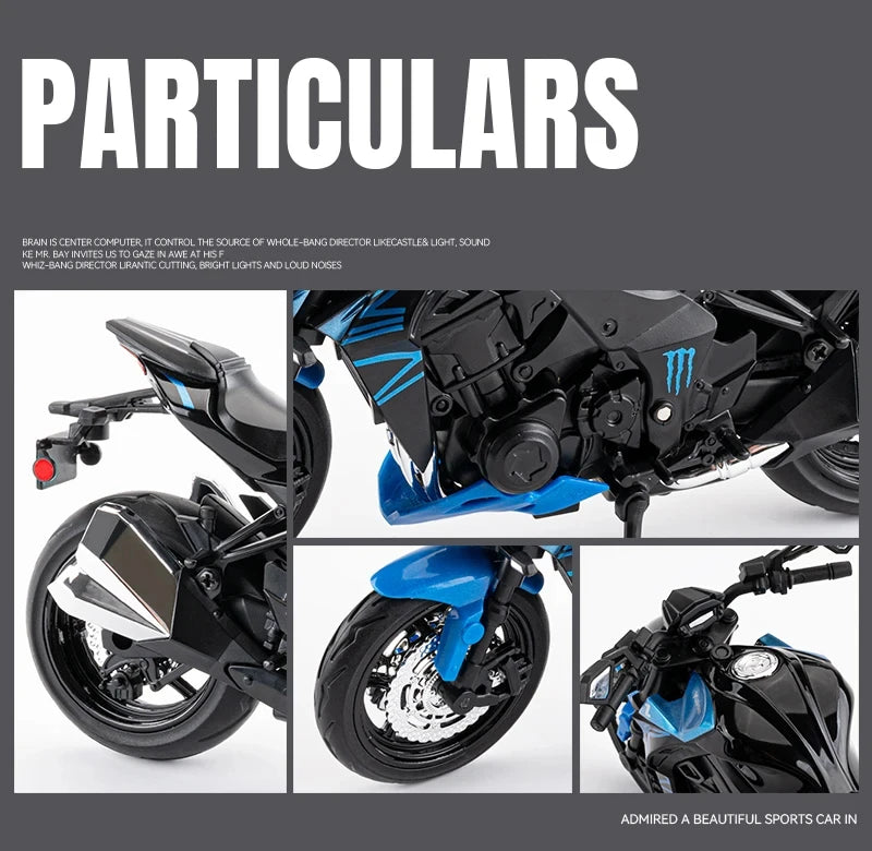 Diecast Kawasaki Ninja Z1000 Sports Motorcycle Model 1 to 12 Scale