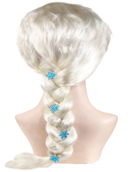 Princess Girls Elsa Cosplay Wig Cute Snow Queen Dress Up Briad Elsa Hair Cosplay Wigs Halloween Carnival Purim Masquerade Party