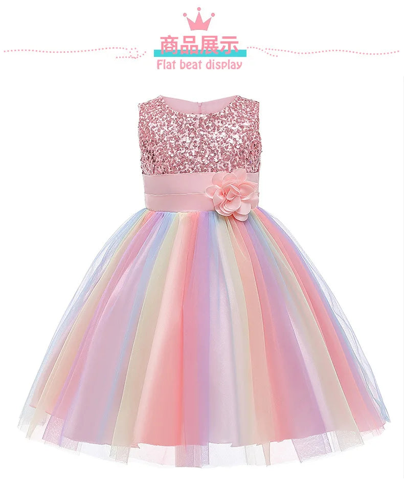 Princess Girl Dress Wedding Birthday Party Frocks for Children Costume Prom Ball Gown Elegant Party Dress For Girls