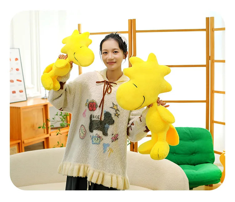 Cartoon Kawaii Snoopy and Woodstock Stuffed Doll Plush Toy Soft Cuddly Pillow Anime Kids Birthday Gift for Friends Wholesale