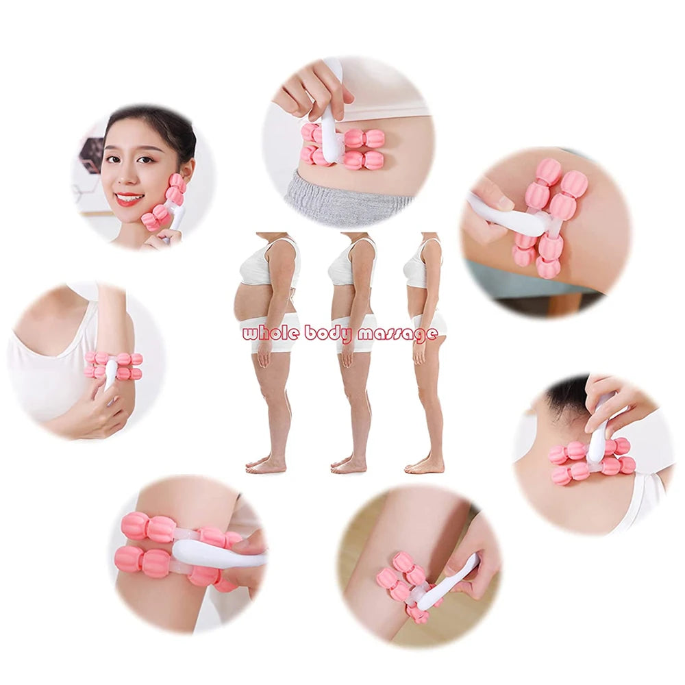 Y-shaped 8-bead massager Hand Held Massager Massager Roller for Hand Muscle Back Neck Foot Shoulder Leg Pain Relief Massage Tool